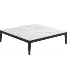 Gloster - Grid Lounge Square Coffee Table With Bianco Ceramic Top